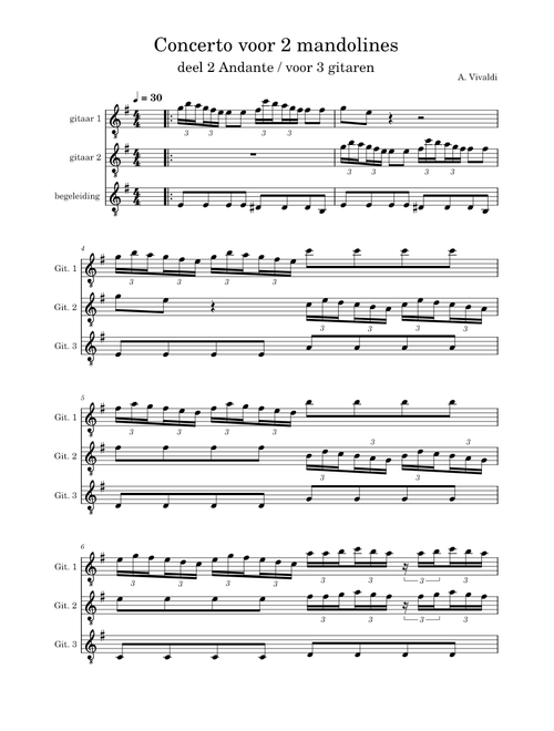 Concerto voor 2 mandolines - deel 2 andante - A. Vivaldi