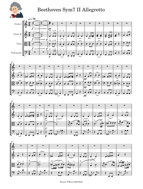 Symphony No. 7, Op. 92: II. Allegretto – Ludwig Van Beethoven