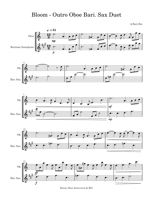Bloom - Outro – Yamato Kasai Oboe Bari Duet