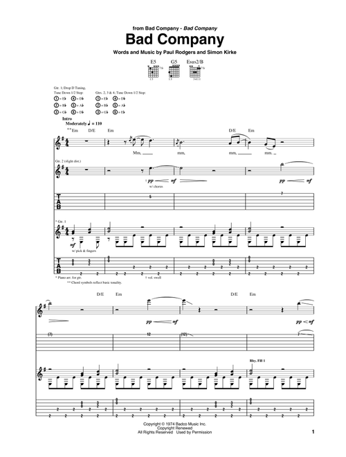 Bad Company (Guitar Tab)