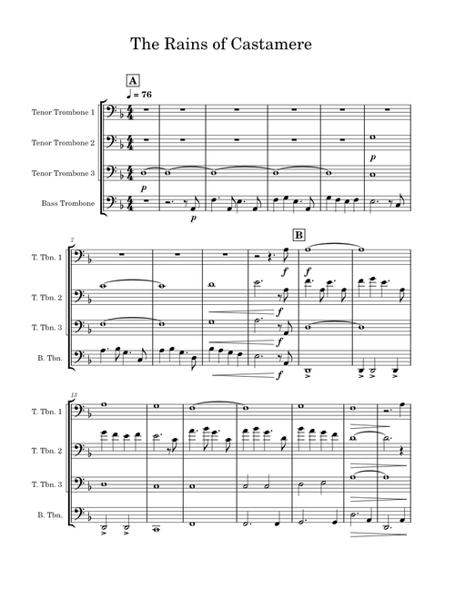 The Rains of Castamere - Trombone Quartet