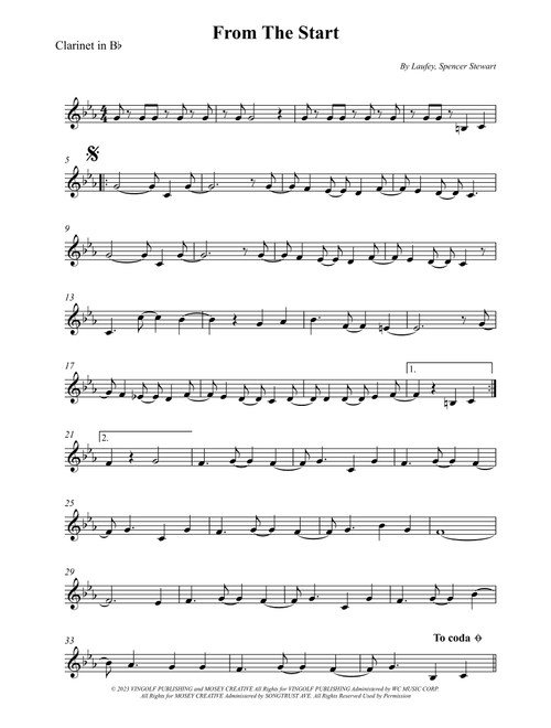 From The Start (Arr. Wesley S. SIlva) - Laufey (Clarinet Solo)
