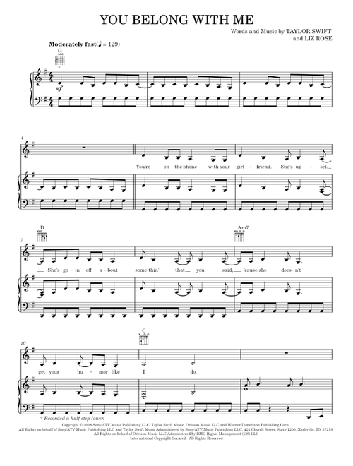You belong with me - Taylor Swift