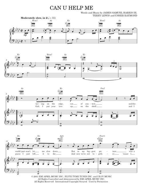 Can U Help Me - Loon, P. Diddy, P. Diddy featuring Usher & Loon, Usher (Piano-Vocal-Guitar)