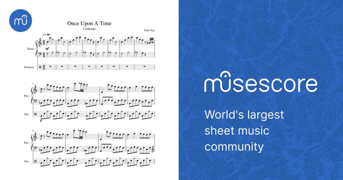Once Upon a Time (Undertale) Sheet Music for Piano, Drum group