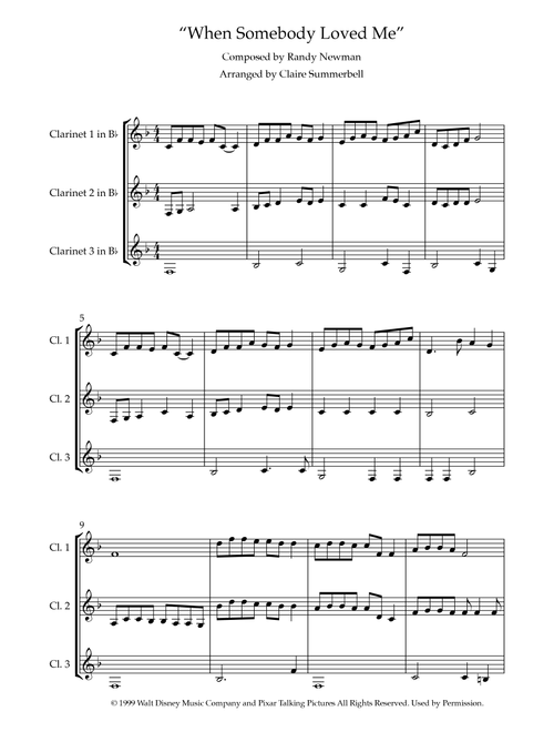 When She Loved Me (Arr. Claire Summerbell) - Sarah McLachlan (Woodwind Ensemble)