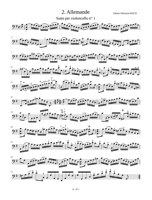 J. S. Bach - Cello Suite n° 1 BWV 1007 - 2. Allemande