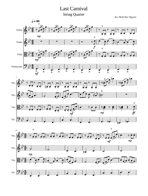 Last Carnival - String Quartet