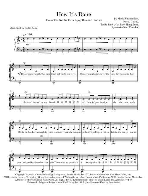 How It's Done – HUNTR/X - Easy Piano