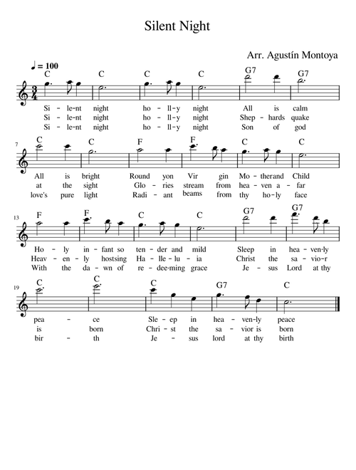Silent Night with Chords and lyrics