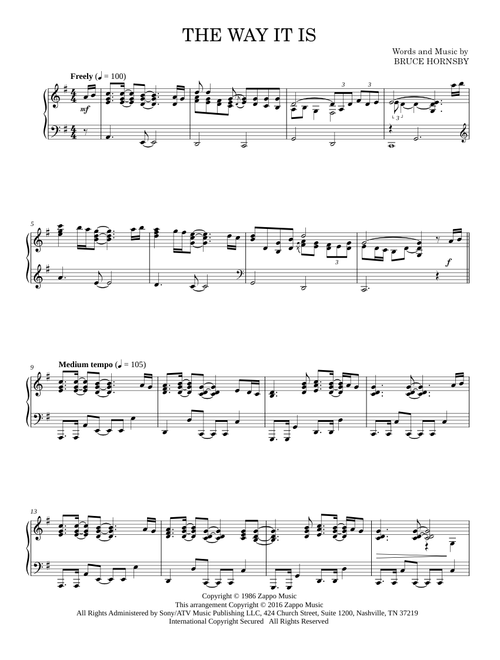 The Way It Is - Bruce Hornsby, Bruce Hornsby and the Range (Piano Solo)