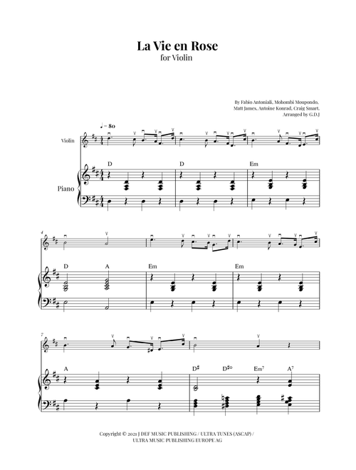 La Vie En Rose (Arr. GDJ) - Mohombi Moupondo, Matt James, Craig Smart (Violin and Piano)