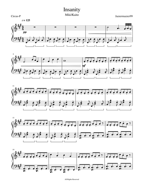 iNSaNiTY Piano Adaptation [miki/kaito, Circus-P]