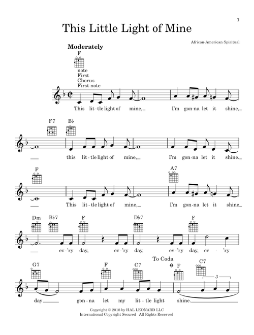 This Little Light Of Mine - African-American Spiritual (Ukulele)