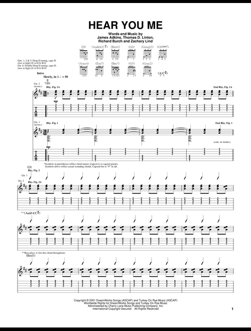 Hear You Me - Jimmy Eat World (Guitar Tab)