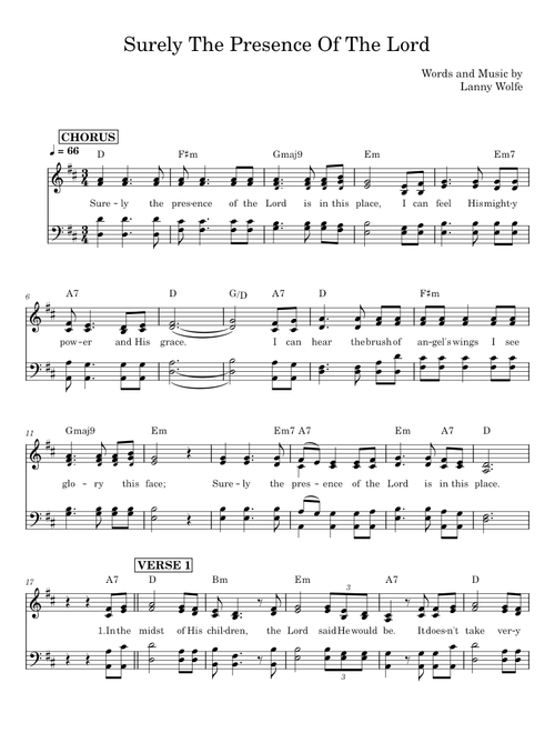 Surely The Presence Of The Lord Is In This Place - The Lanny Wolfe Trio