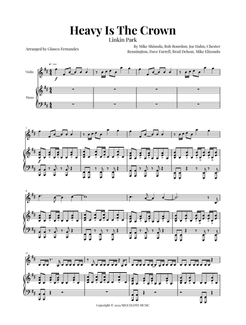 Heavy Is The Crown (Arr. Glauco Fernandes) - Linkin Park (Violin and Piano)