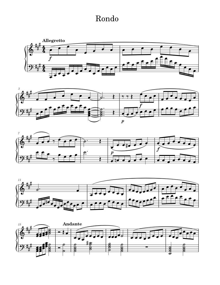 Musical Score Rond Rondo Sheet music for Piano (Solo) | Musescore.com