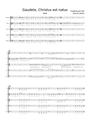 Gaudete, Christus est natus (traditionnel) Sheet Music for Soprano ...