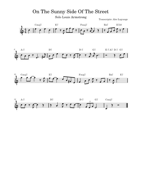 On The Sunny Side - Louis Armstrong solo