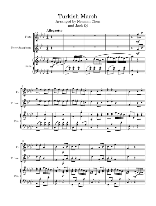 Turkish March (Rondo Alla Turca) – Wolfgang Amadeus Mozart