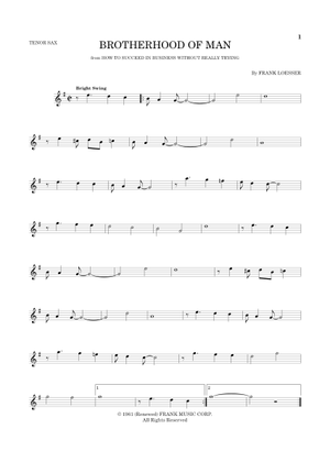 ビッグバンド譜： Brotherhood of Man/Woody Herman Brotherhood Of Man – Frank Loesser Sheet Music with Chords for