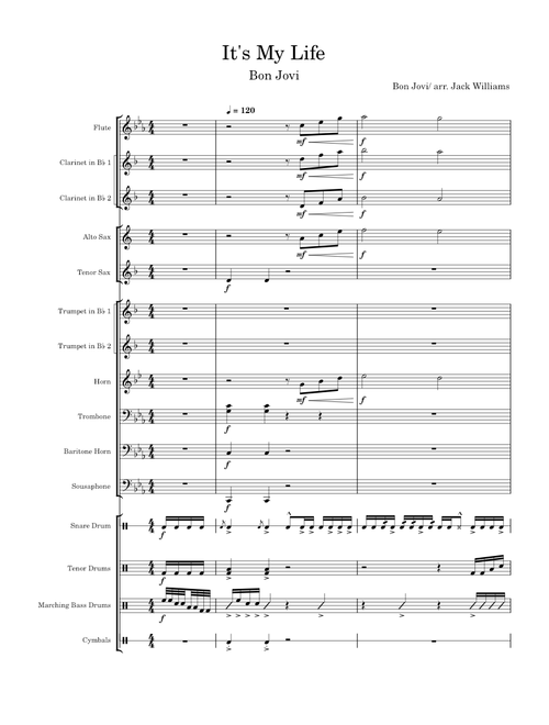 ITS MY LIFE - Bon Jovi - Marching Band