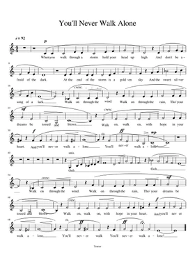 Free You Ll Never Walk Alone By Gerry The Pacemakers Sheet Music Download Pdf Or Print On Musescore Com