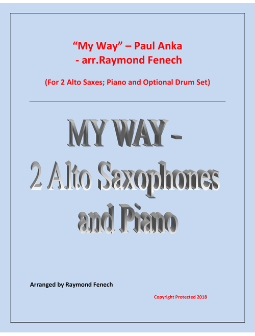 My Way (Arr. Raymond Fenech) - Elvis Presley (Instrumental Duet and Piano)