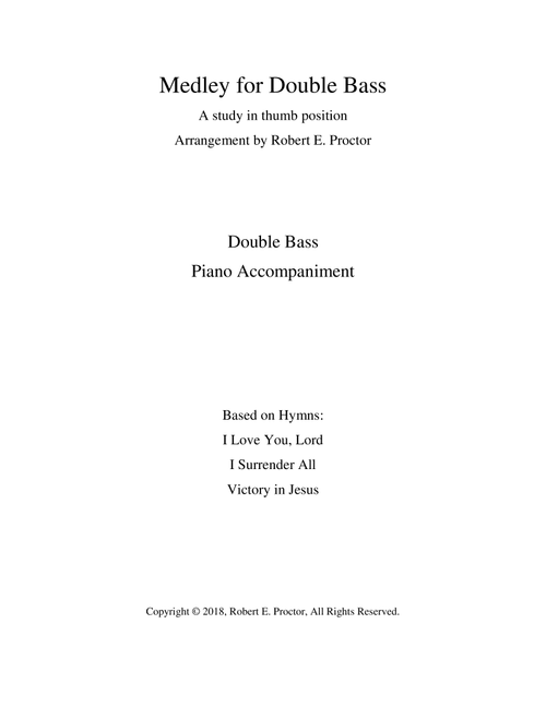 Medley for Double Bass (Arr. Robert E. Proctor) - Various (String Bass and Piano)