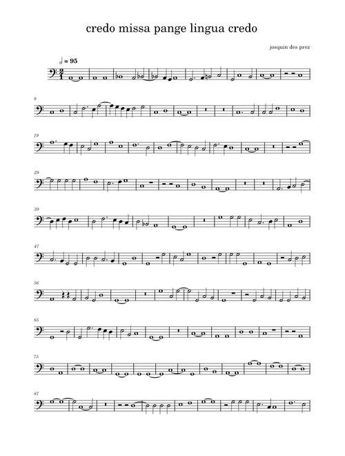 BASS Credo Missa pange lingua  – Josquin Desprez