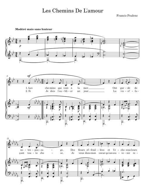 Les chemins de l'amour - Francis Poulenc