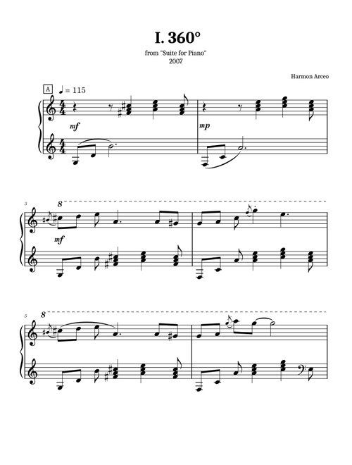 I. 360° by Harmon Arcceo (from Suite for Piano)