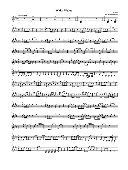 Waka Waka (this Time For Africa) (Arr. Sandy Herrault) - Shakira (Violin Solo)
