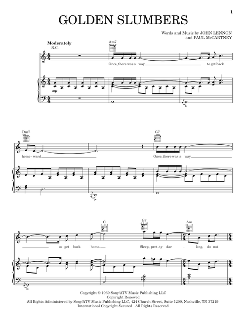 Golden Slumbers - The Beatles (Piano-Vocal-Guitar)