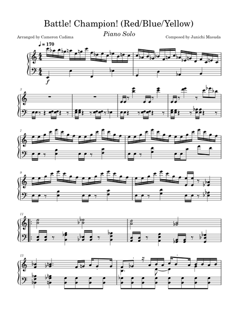 Battle! Champion! - Pokemon Red/Blue/Yellow (Piano Solo)