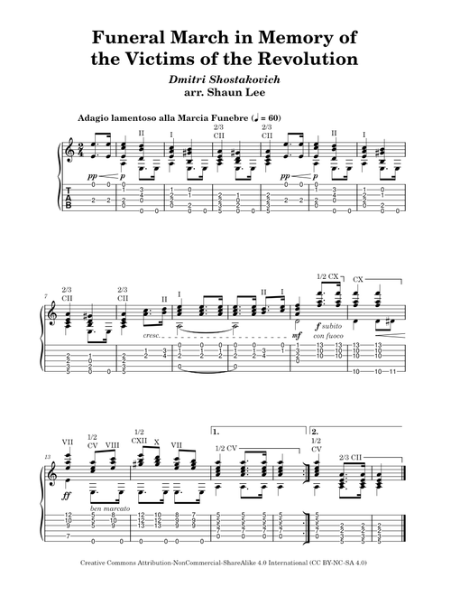 Funeral March in Memory of the Victims of the Revolution – Dmitri Shostakovich (Guitar)