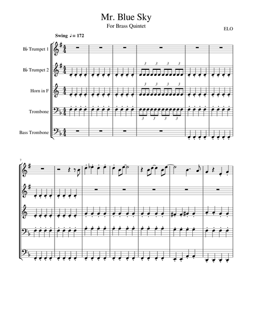 Mr. Blue Sky for Brass Quintet