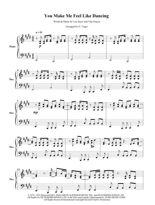 You Make Me Feel Like Dancing (Arr. G. Tiago) - Leo Sayer (Piano Solo)