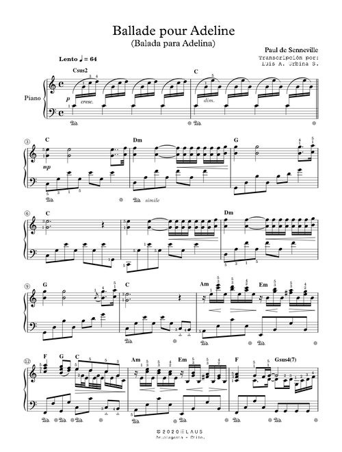 Ballade pour Adeline (Balada para Adelina) - Paul de Senneville
