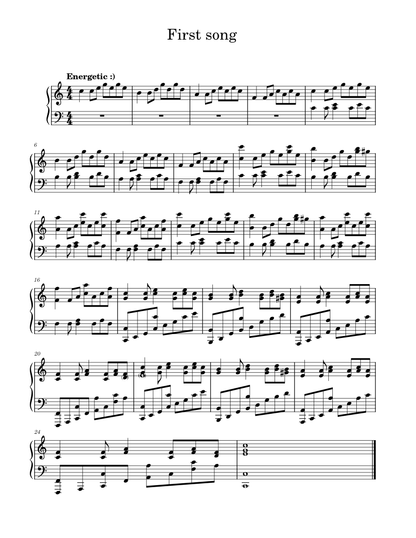 First score :D Sheet music for Piano (Solo) Easy | Musescore.com