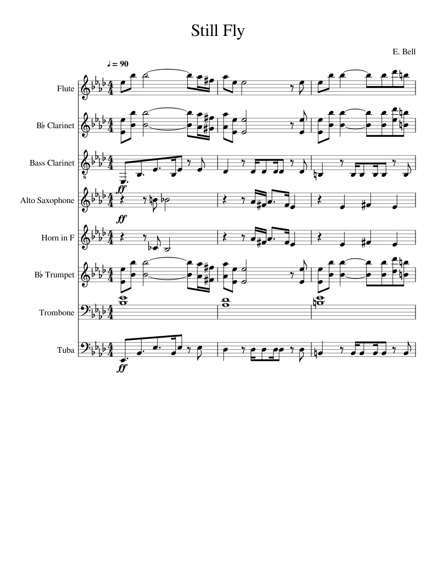 Still Fly Sheet music for Trombone, Tuba, Flute, in bflat