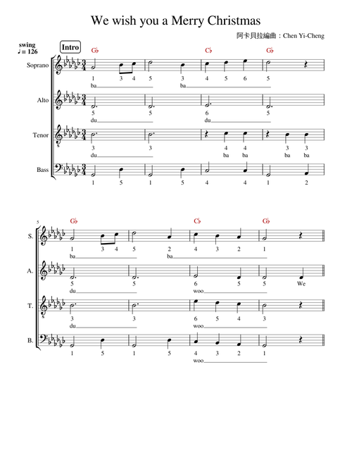We wish you a Merry Christmas (SATB Acappella)
