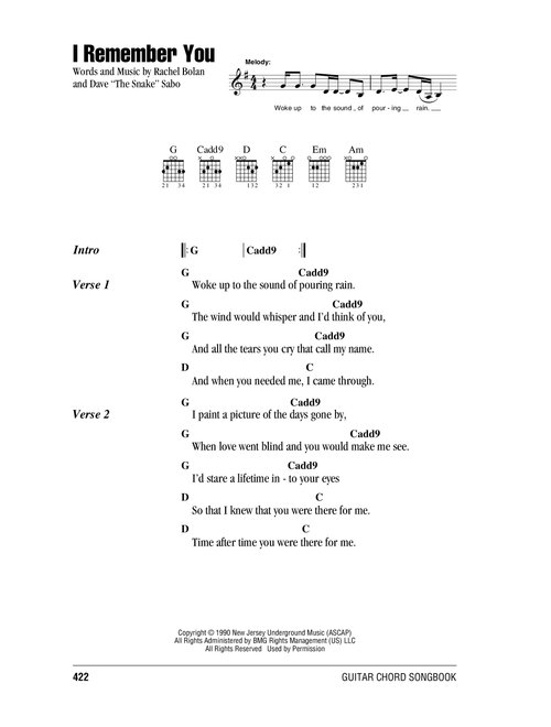 I Remember You - Skid Row (Guitar Chords-Lyrics)