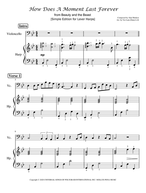 How Does A Moment Last Forever (Arr. Yeelam (Elam) LAI) - Tim Rice, Alan Menken (Instrumental Duet)