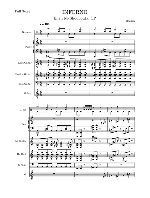 Inferno - Fire Force Op 1 – Mrs.Green Apple Full Score