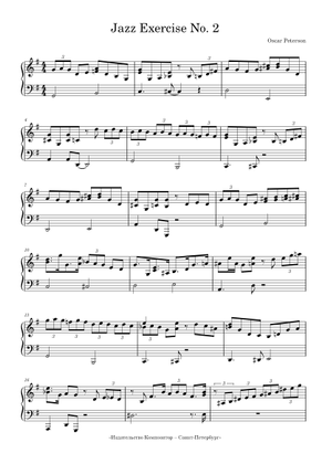 Jazz Exercise #2 - Oscar Peterson Sheet Music for Piano (Piano Duo