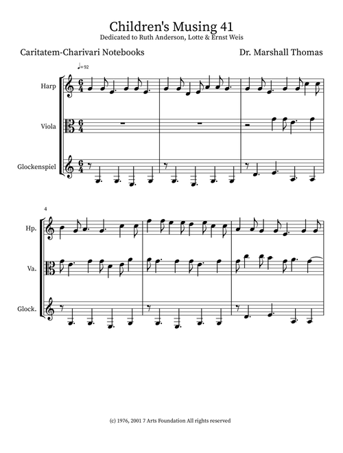 Children's Musing 41 - Celebrity Chamber Players (Small Ensemble)