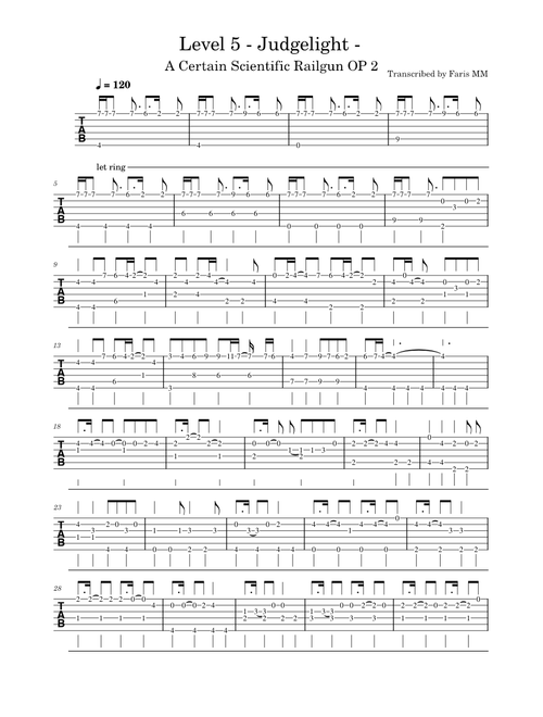 Level5 - judgelight – fripSide [Guitar] Judgelight - Railgun