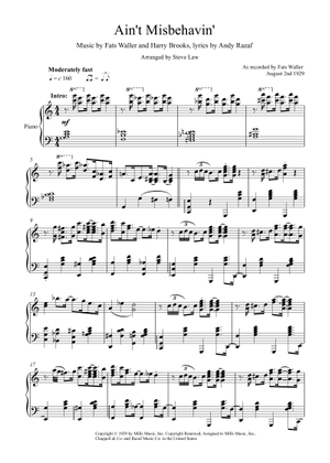 Play Official version of Ain't Misbehavin' Sheet Music by Thomas